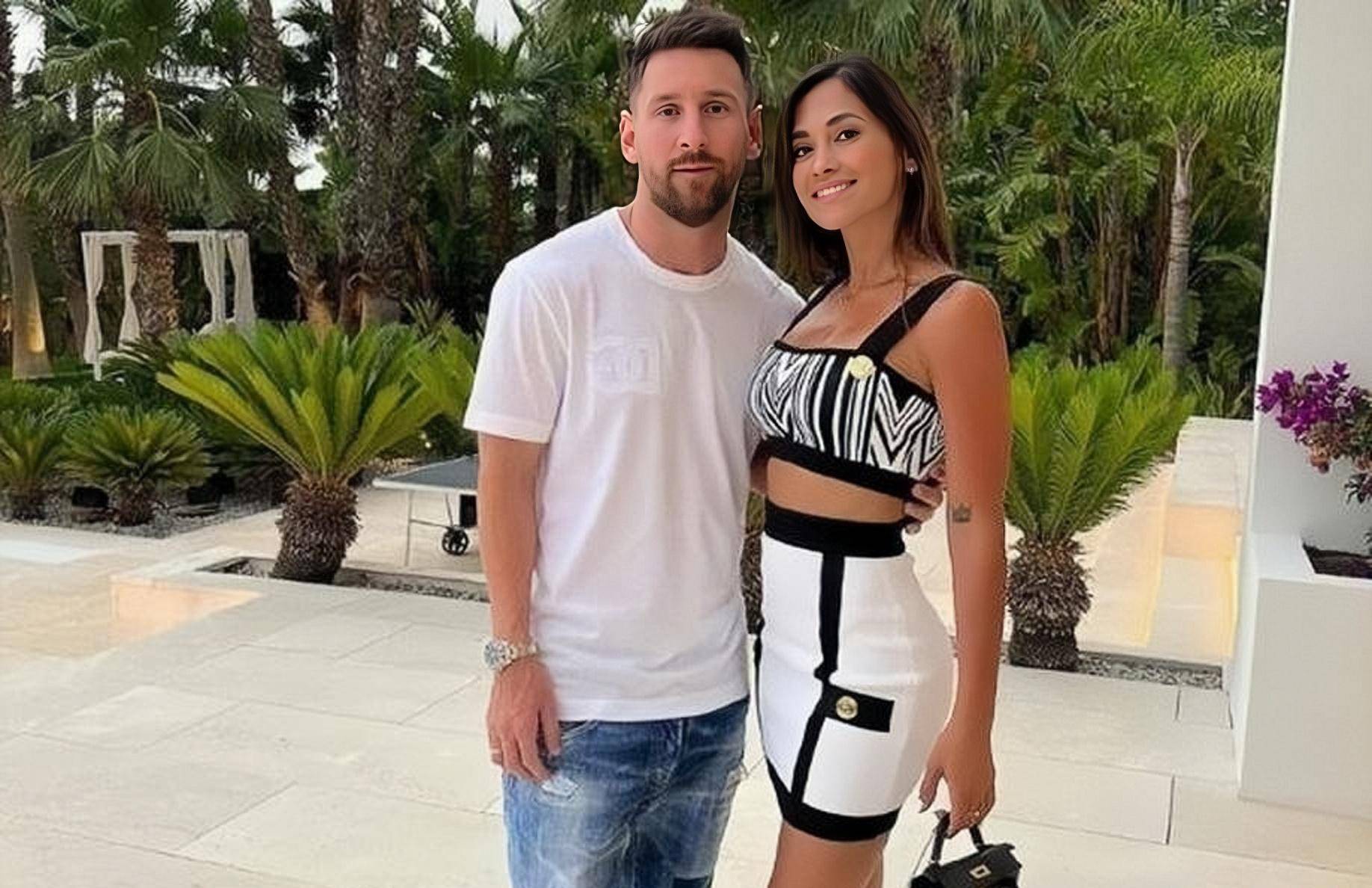 梅西 安东内拉在健身房锻炼,和健身教练合影遭曝光,球迷:自律!