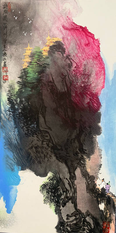 欣赏画家凌云的画作,感受诗意和禅意,让心灵得到净化和升华_先生_作品