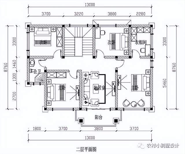 因為建房地點在農村,所以堂屋的配置是必須的選擇,為了擴大空間的效果