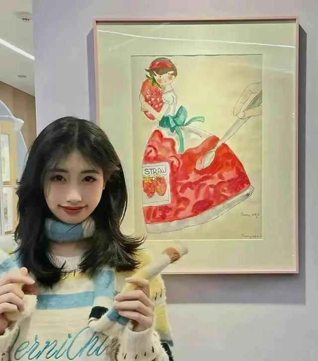 冯小刚17岁女儿办画展,王诗龄圣诞新画被名校选中,谁更厉害?