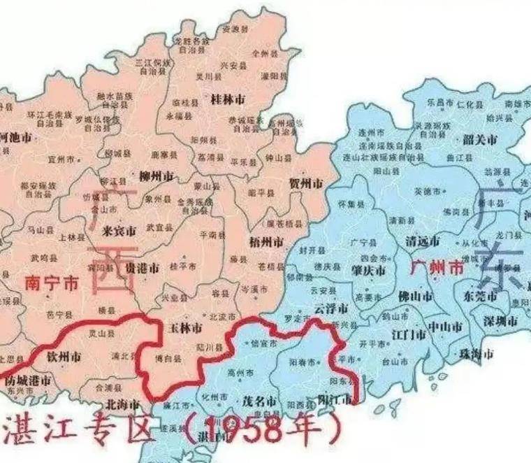 廣東出手闊綽,將四縣一市拱手相送,助廣西成