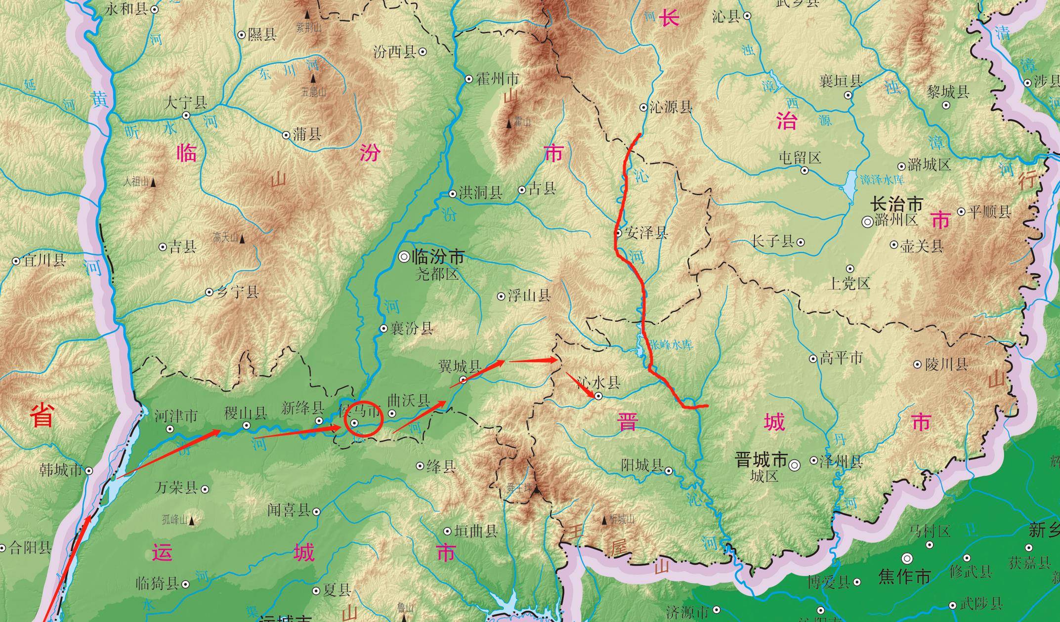 沁河水系图片