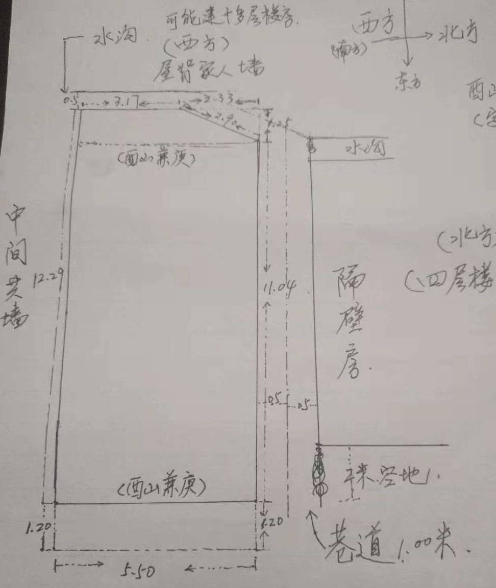 先給大家來一張戶主的手稿規劃圖,12.29米長,5.