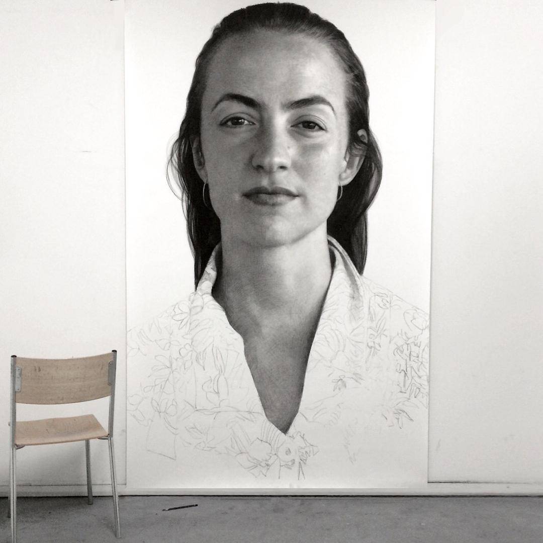 5米高的巨型人体素描,细节放大更让人惊叹!