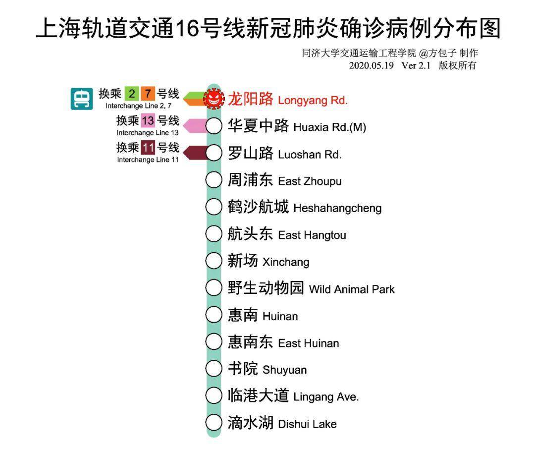 疫情 上海地铁新冠肺炎确诊病例分布图