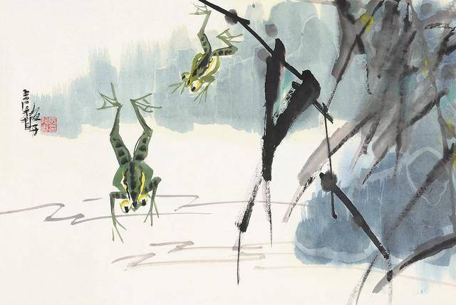十大名家画青蛙听取蛙声一片