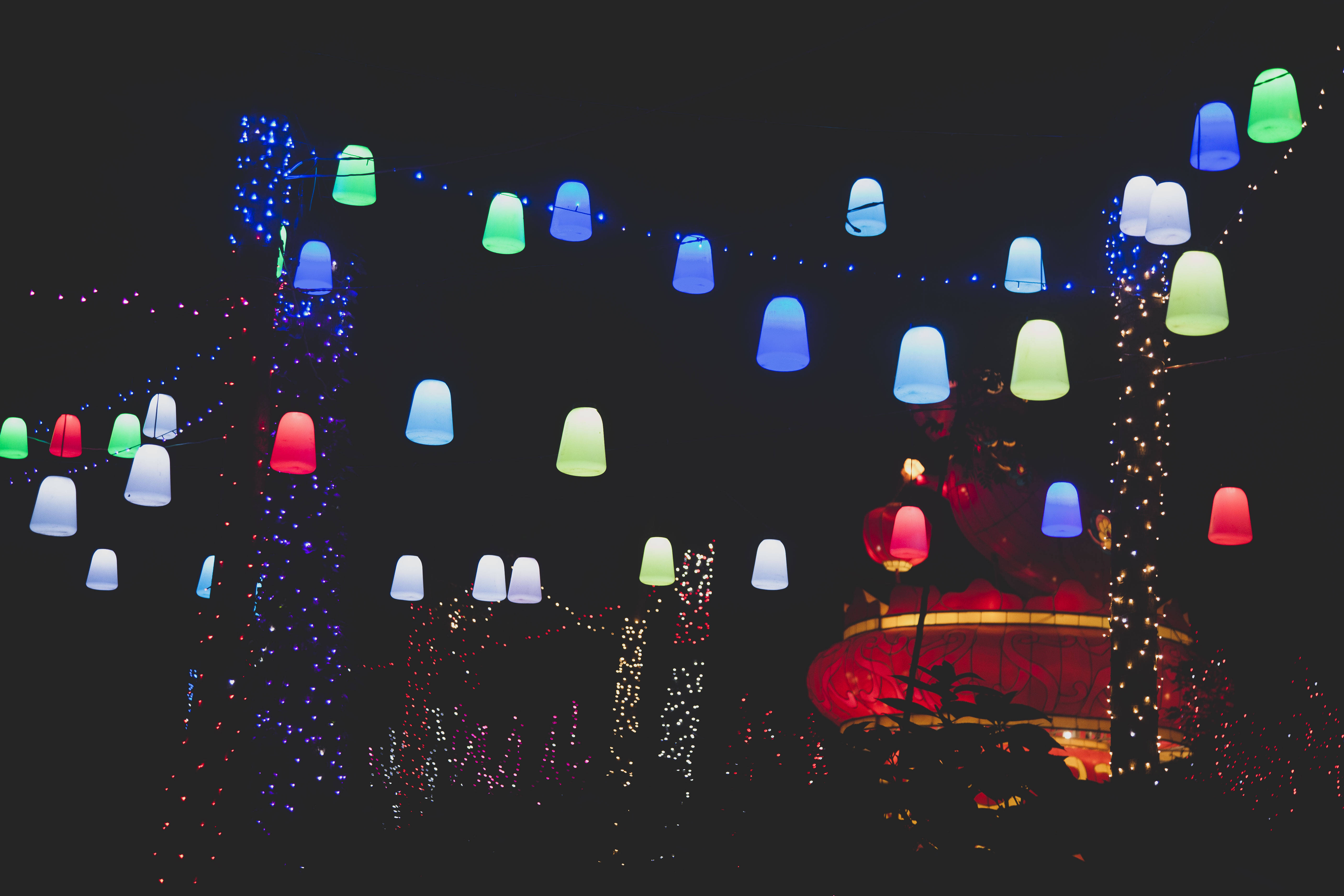 彭山夜景森林呼吸灯漂亮吧