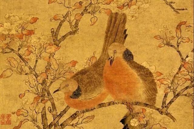 中国書画家劉湘（1963～2020年）氏作花鳥図『春意濃』図 肉筆真作保証表装前 中国書画家劉湘（1963～2020年）氏作花鳥図『春意濃』図 肉筆真