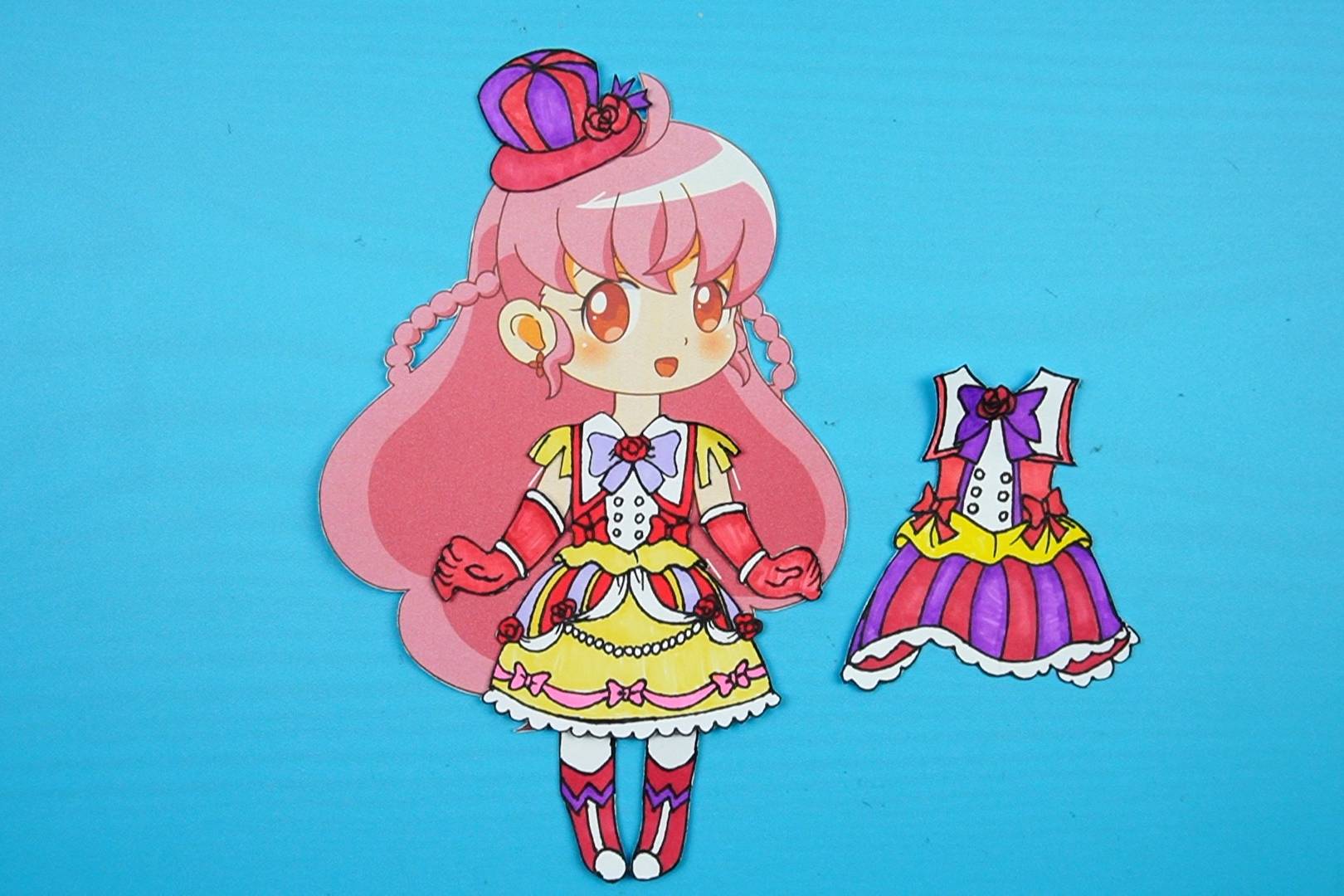 巴啦啦小魔仙纸娃娃手工施巧灵升级变身装手绘教程