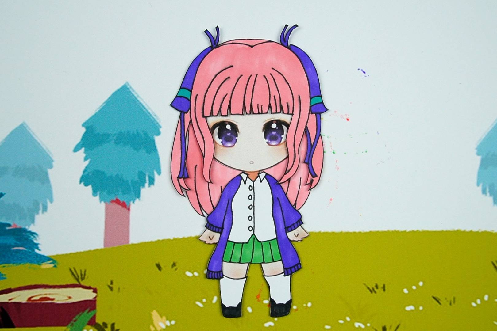 五等分的新娘创意手工纸娃娃卡通女孩中野二乃