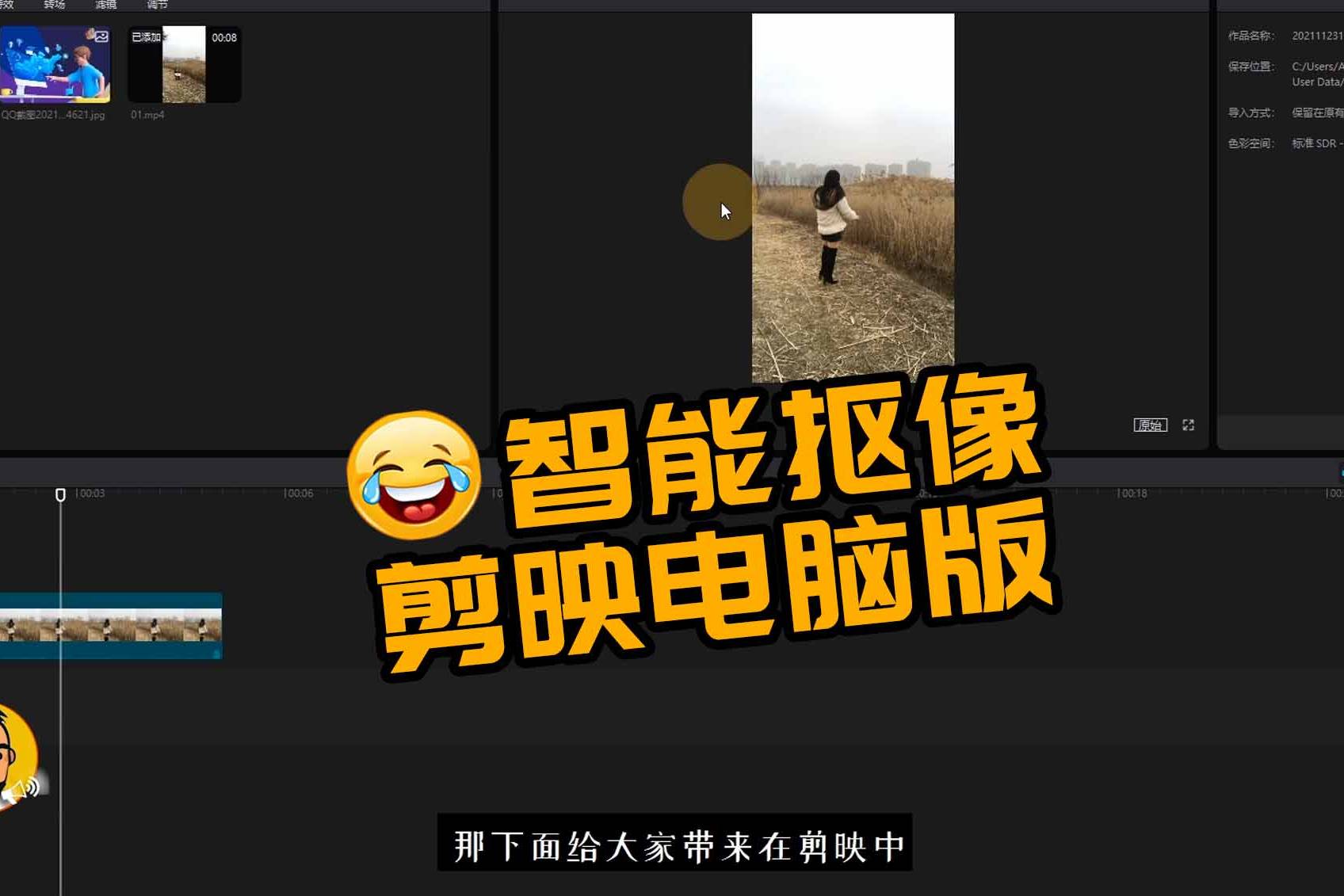 剪映电脑版智能视频抠像教程