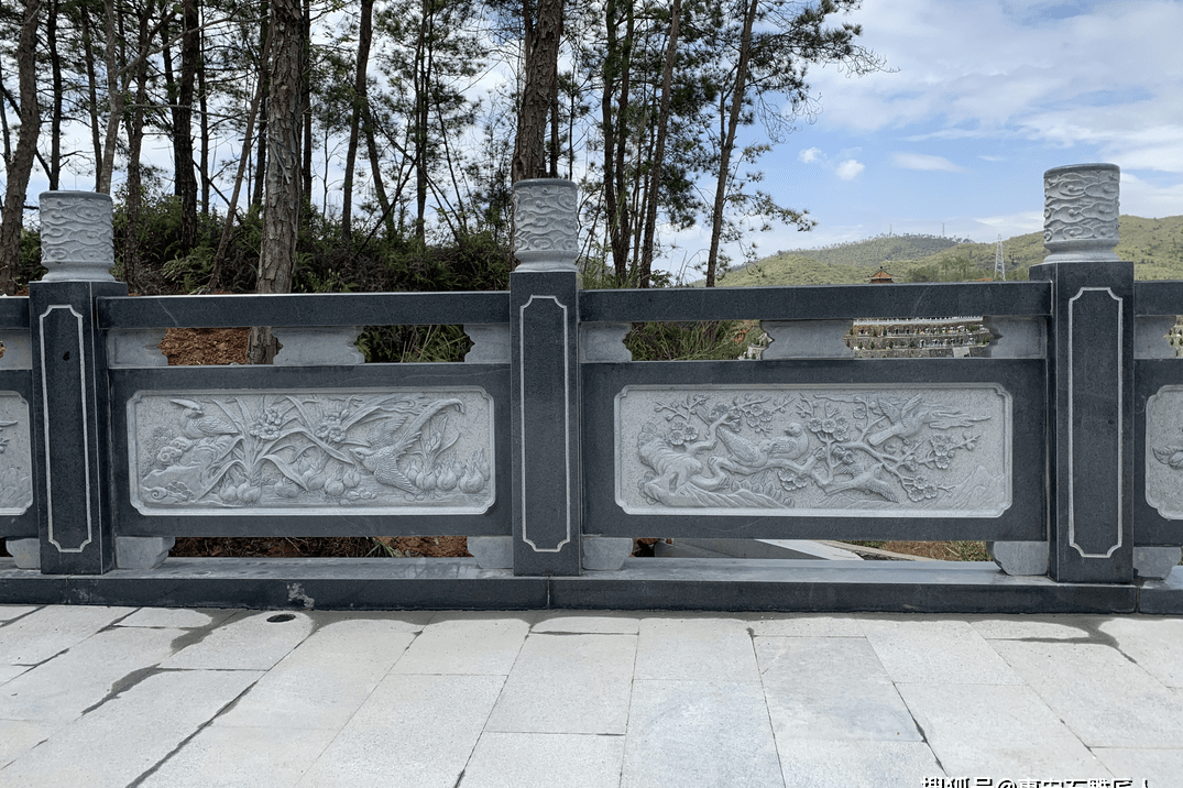 湖北石栏杆定制厂家石材栏杆栏板雕刻花鸟图案