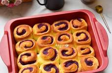 详细步骤教您做柔软的紫薯面包卷，早餐吃它营养美味，精神饱满