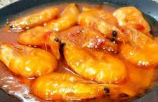 家常菜：茄汁大虾，小酥肉，酸辣藕丁