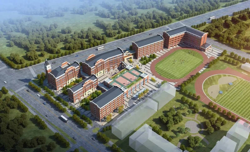 赣榆华杰双语学校向北拓宽校园,面积约27437平方米,涵盖教学楼,图书馆