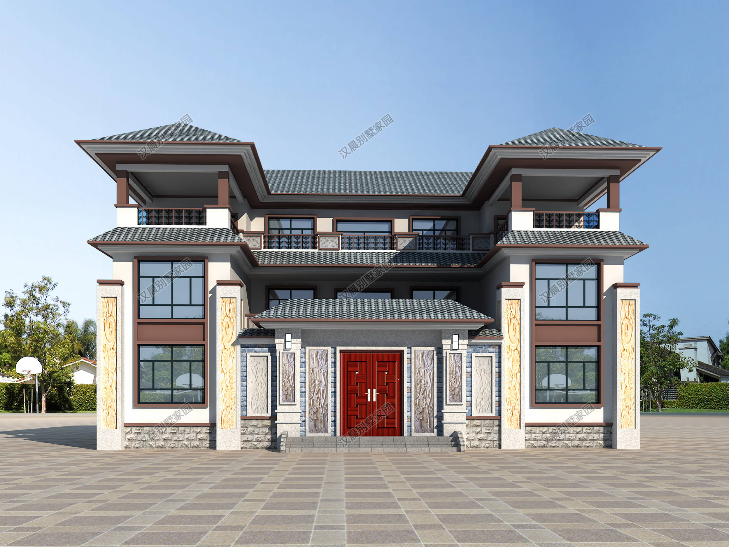 看看这栋被津津乐道的新中式别墅吧_农村