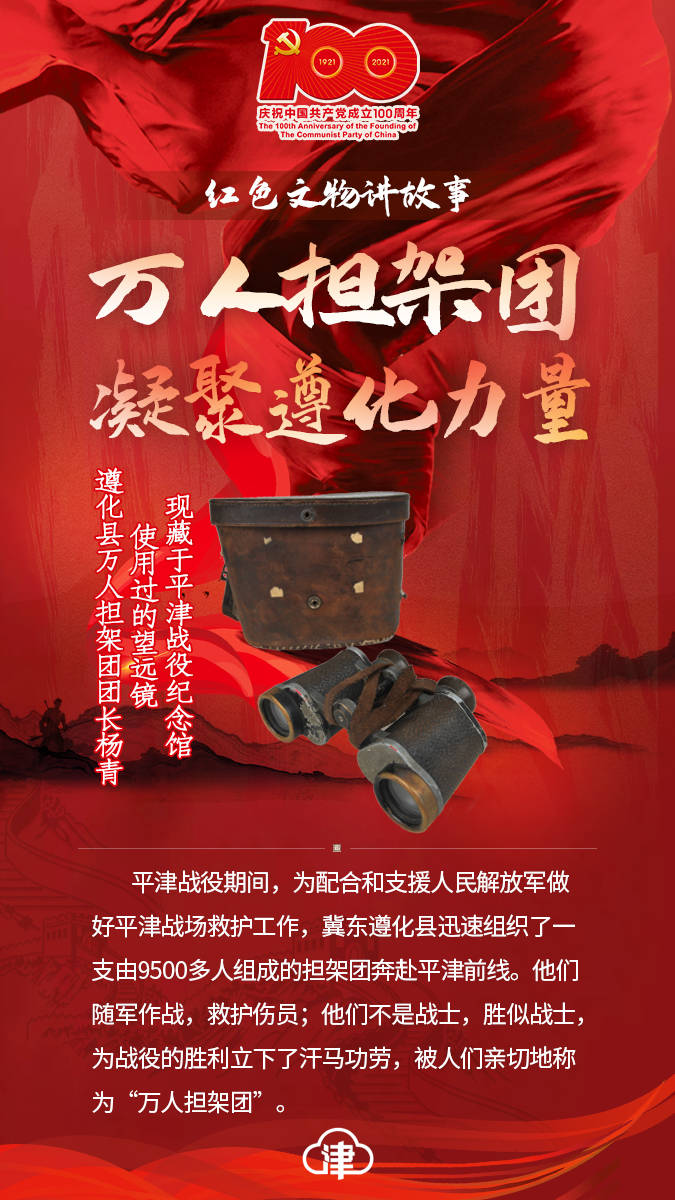 "红色文物讲故事"百期有声海报第69期:《万人担架团 凝聚遵化力量》