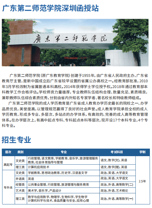 广东第二师范学院深圳函授站