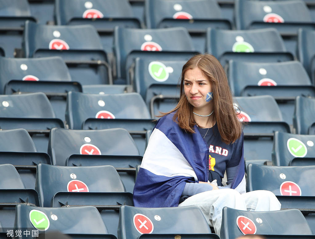 高清图欧洲杯苏格兰vs捷克女球迷清纯可爱