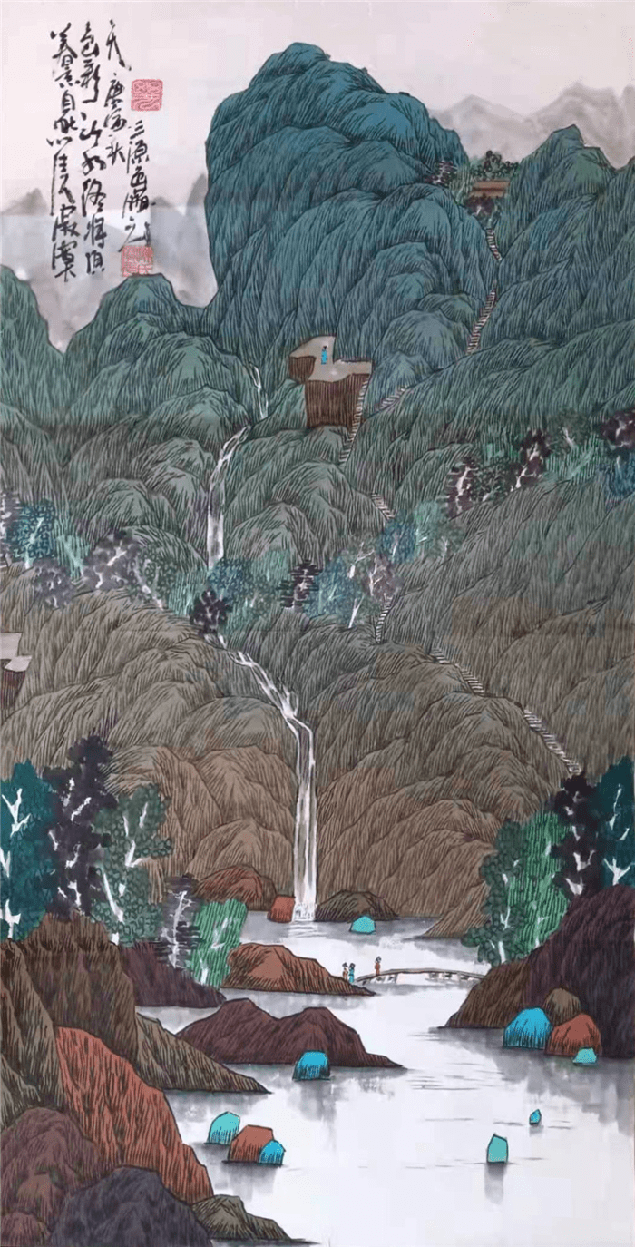 艺术家陈宝元绘画已从水墨山水转为色彩山水的新时代