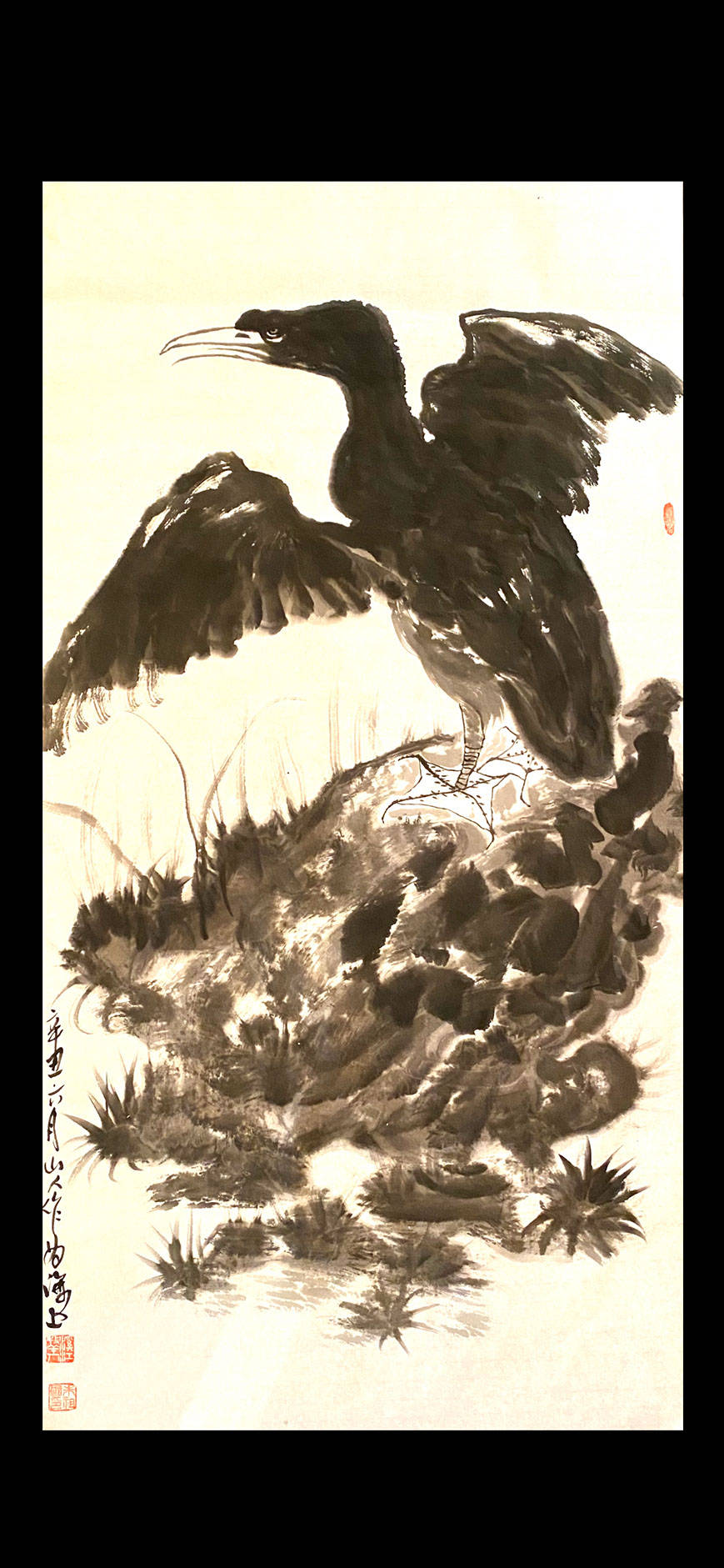 雄鹰展翅欲高飞实力派画家朱祖国画鹰作品欣赏