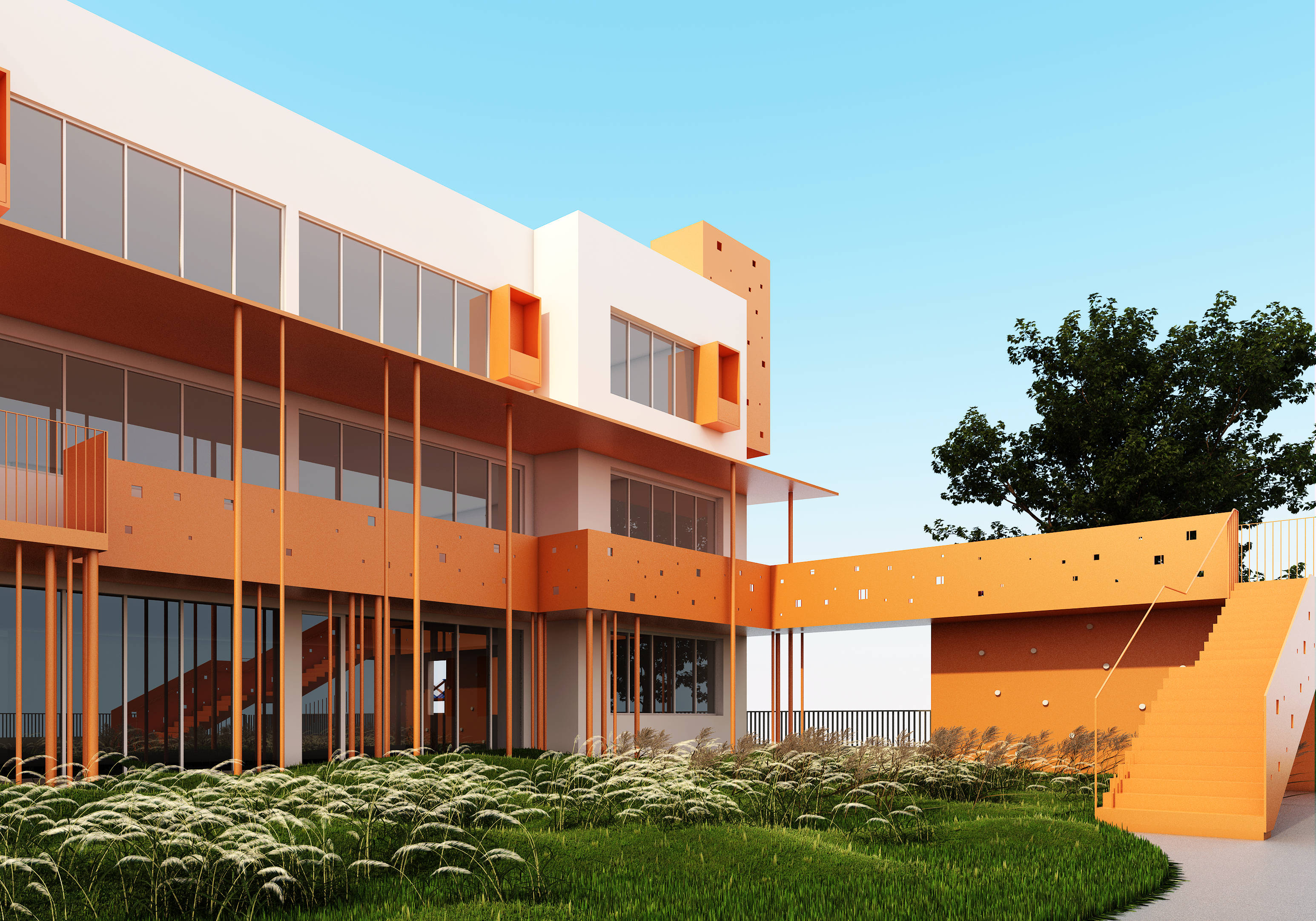 青岛幼儿园设计天启星幼儿园打破边界用色彩点亮童心