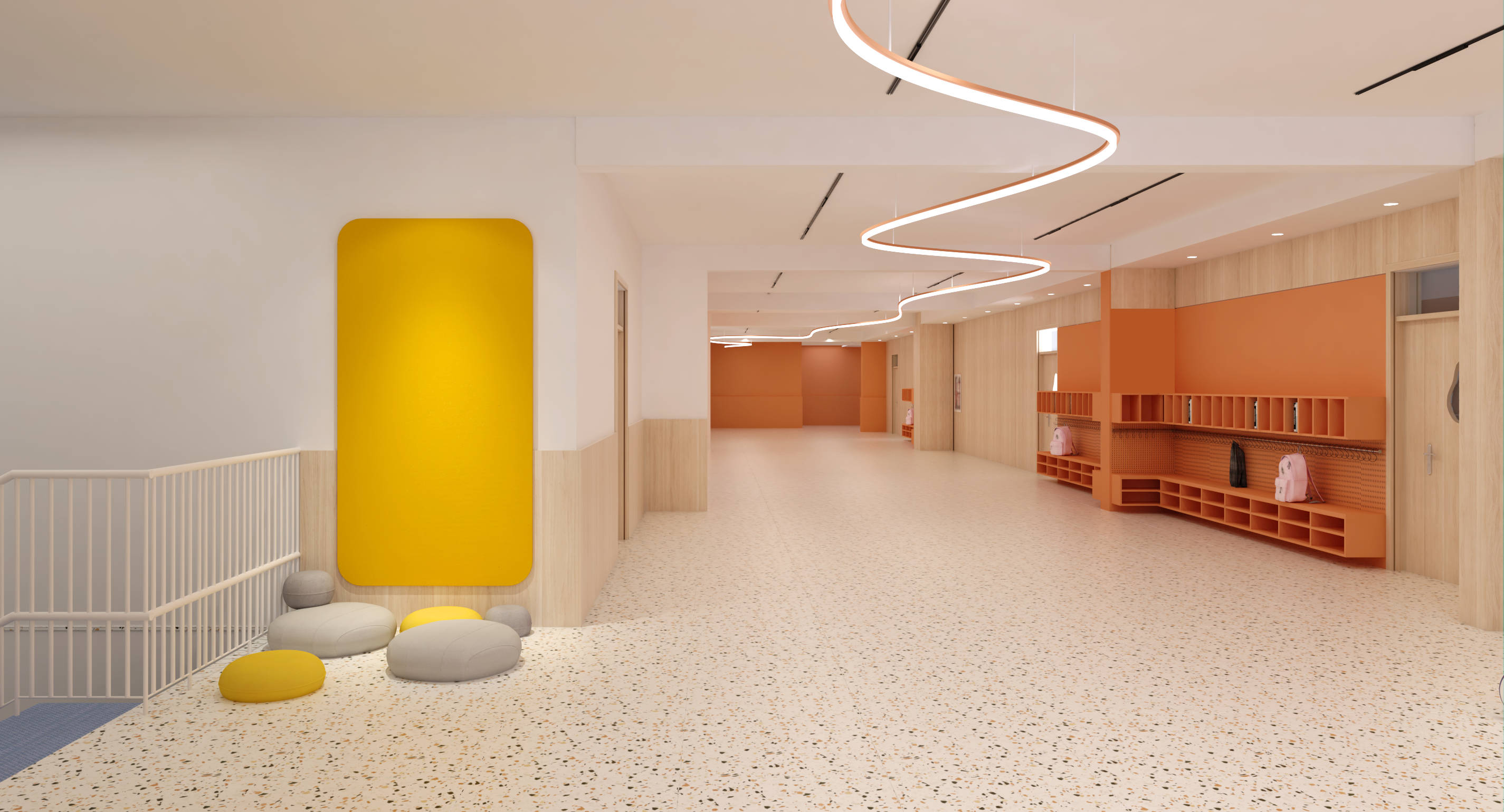 青岛幼儿园设计天启星幼儿园打破边界用色彩点亮童心