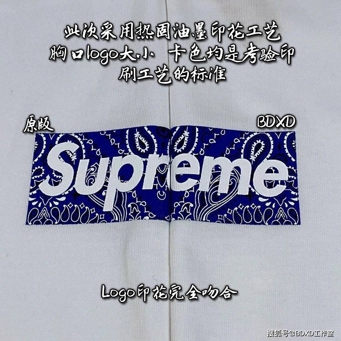 细节|Sup 19FW Bandana Box Logo 腰果花T恤