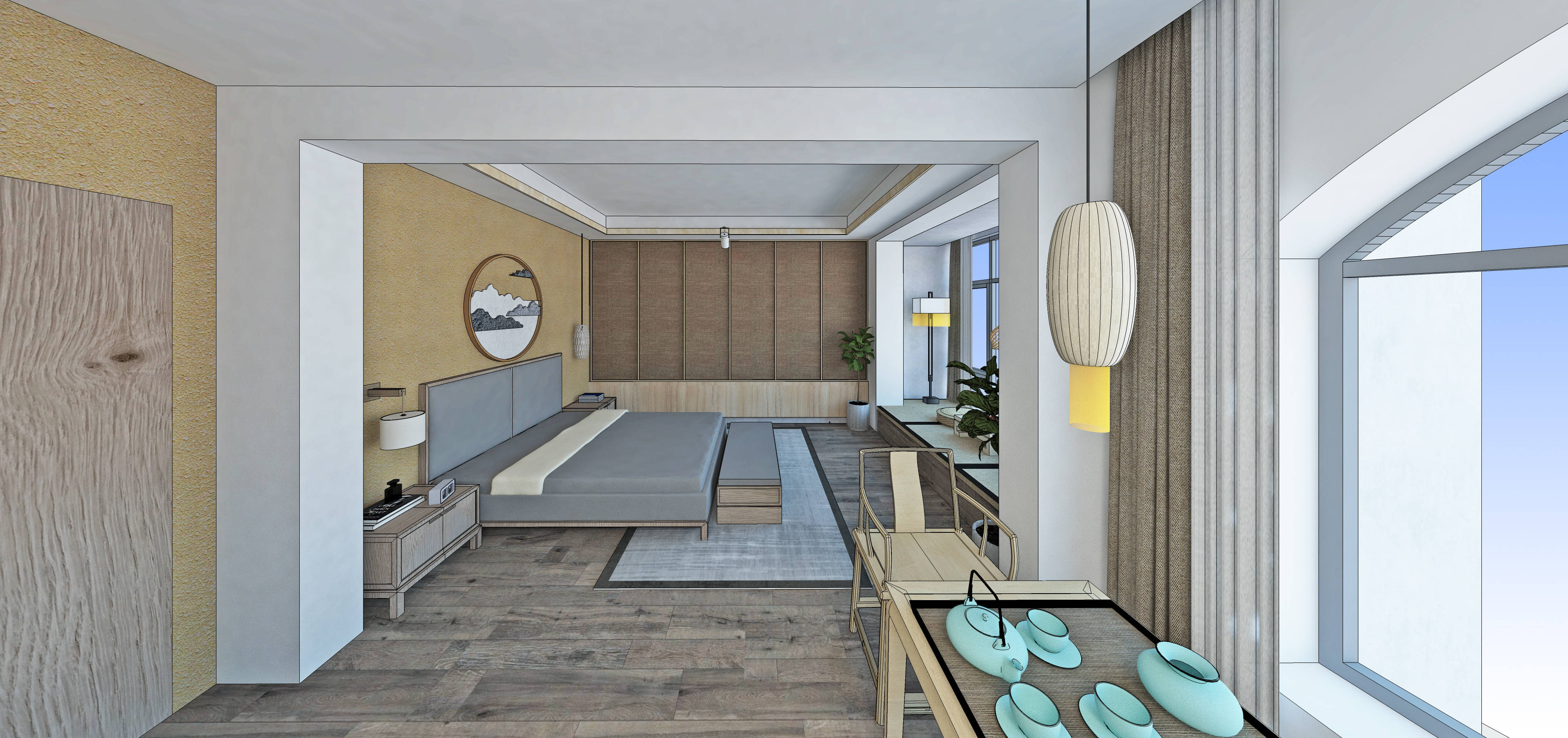 五台山禅意民宿设计_客房