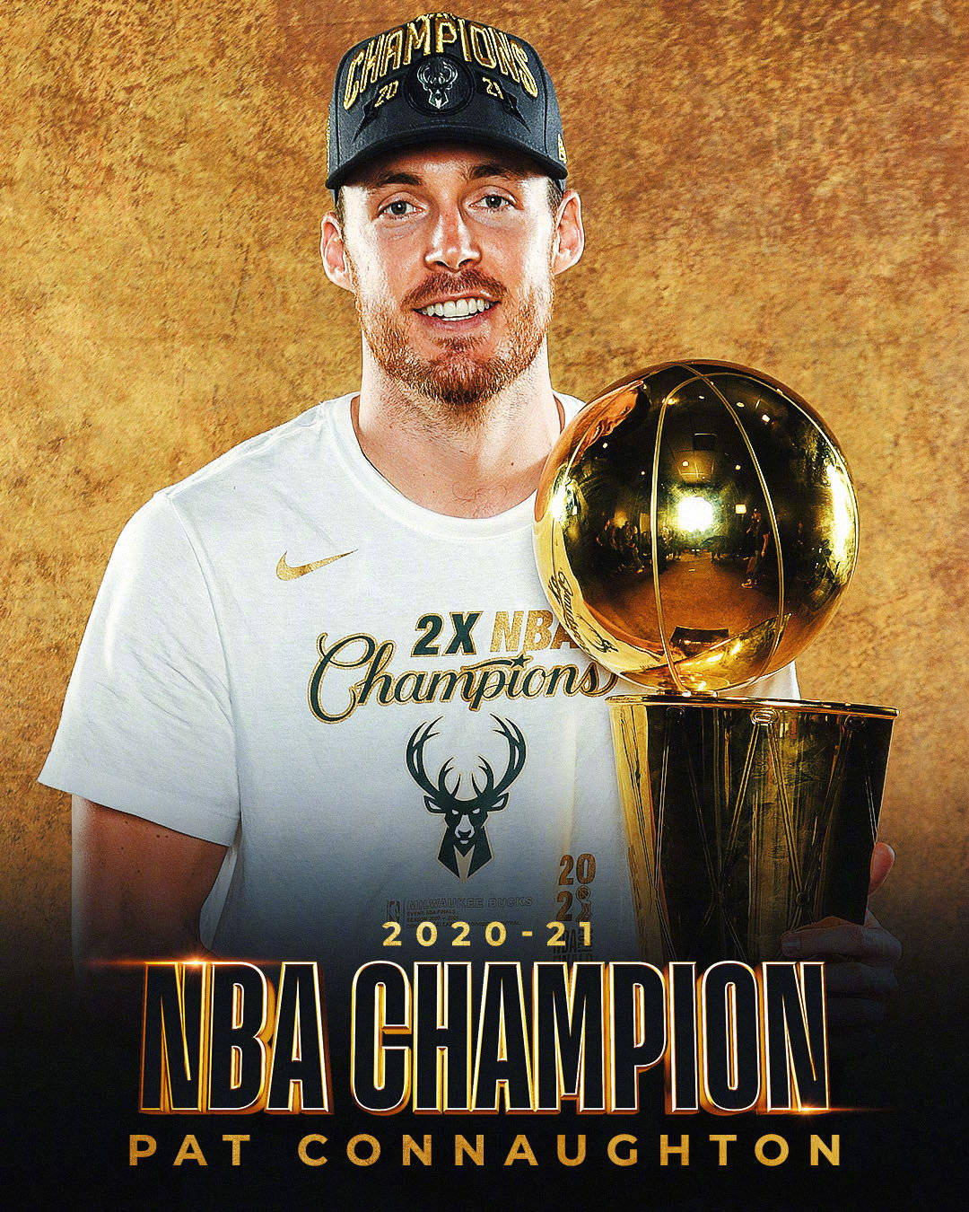 组图雄鹿总冠军定妆照出炉字母哥手捧两座奖杯