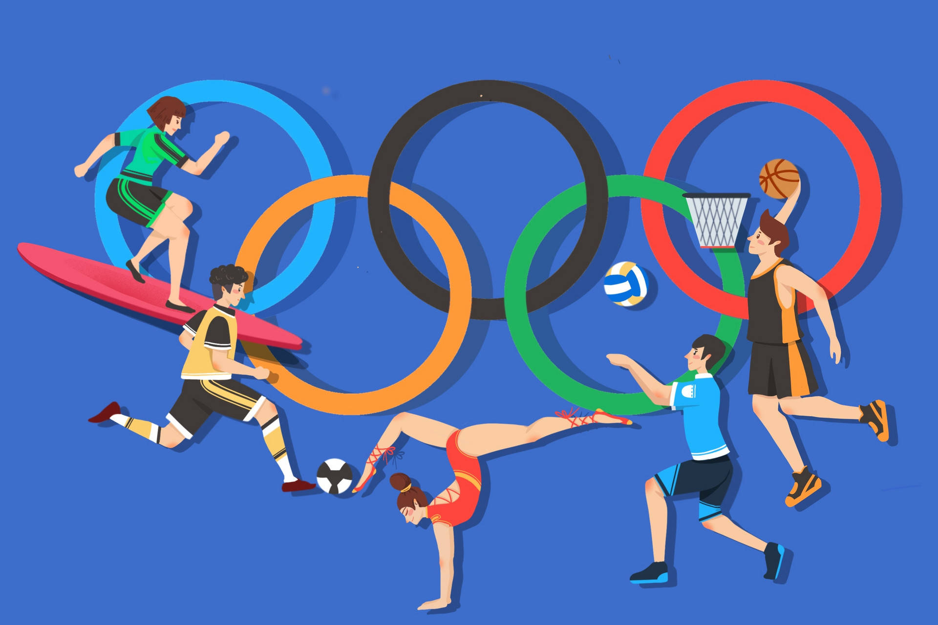奥运赛场动画图片