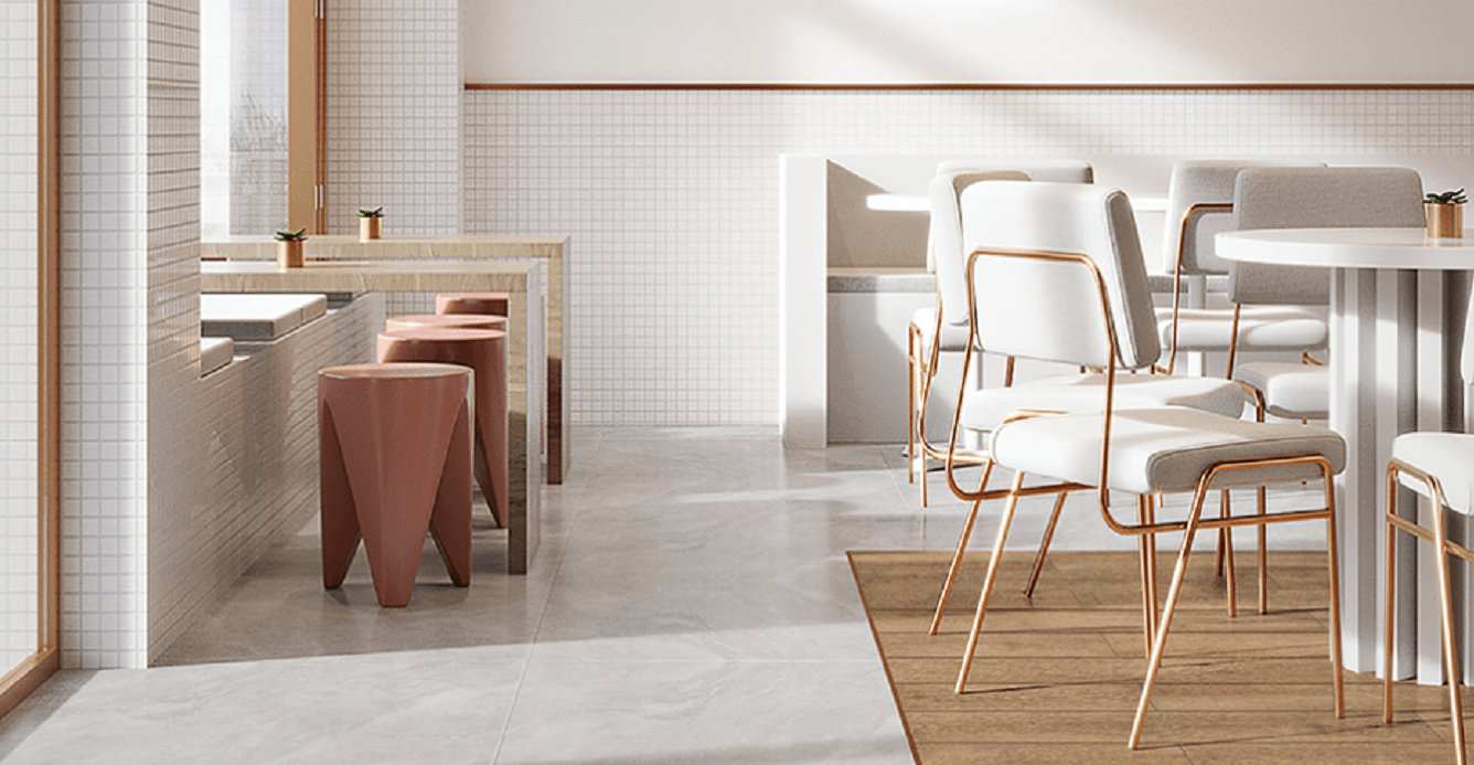 卡拉拉白马赛克瓷砖极简主义的北欧风