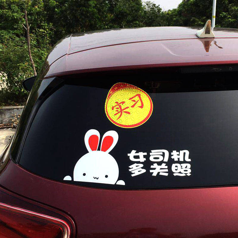 现在还有人喜欢在网上购买恶搞的实习车贴,为了避免新手司机不知道