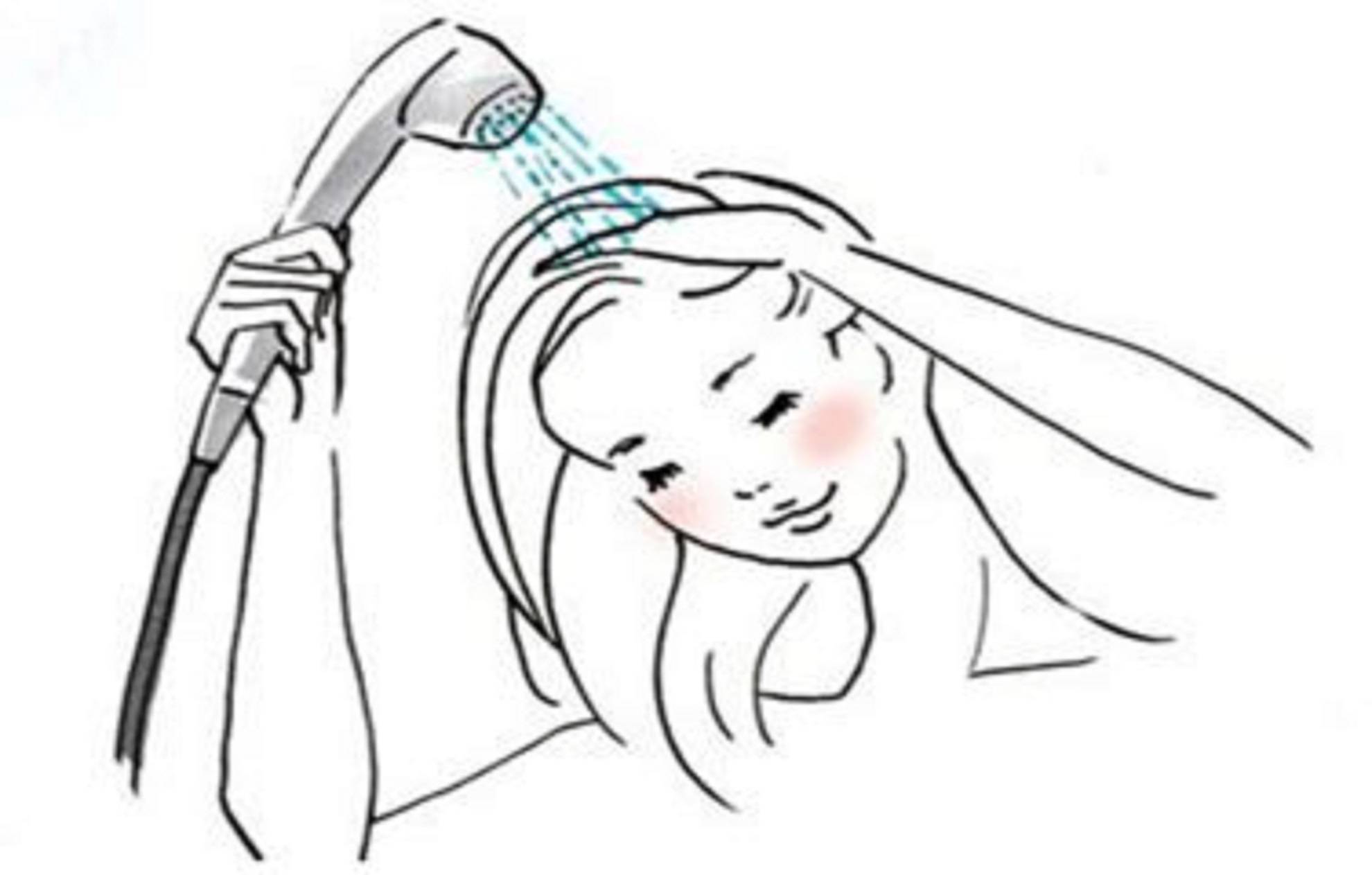 洗头发简笔画简单图片