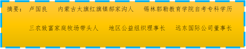 卢国良:内蒙古远东国际集团董事长