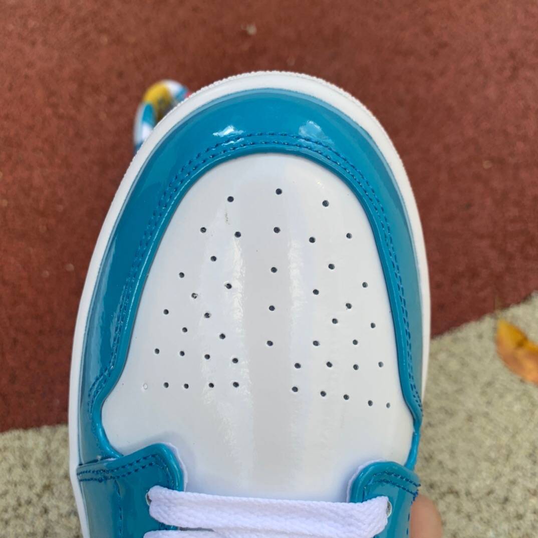 漆皮|乔丹 Air Jordan 1 Low Release 蓝生胶漆皮低帮运动鞋