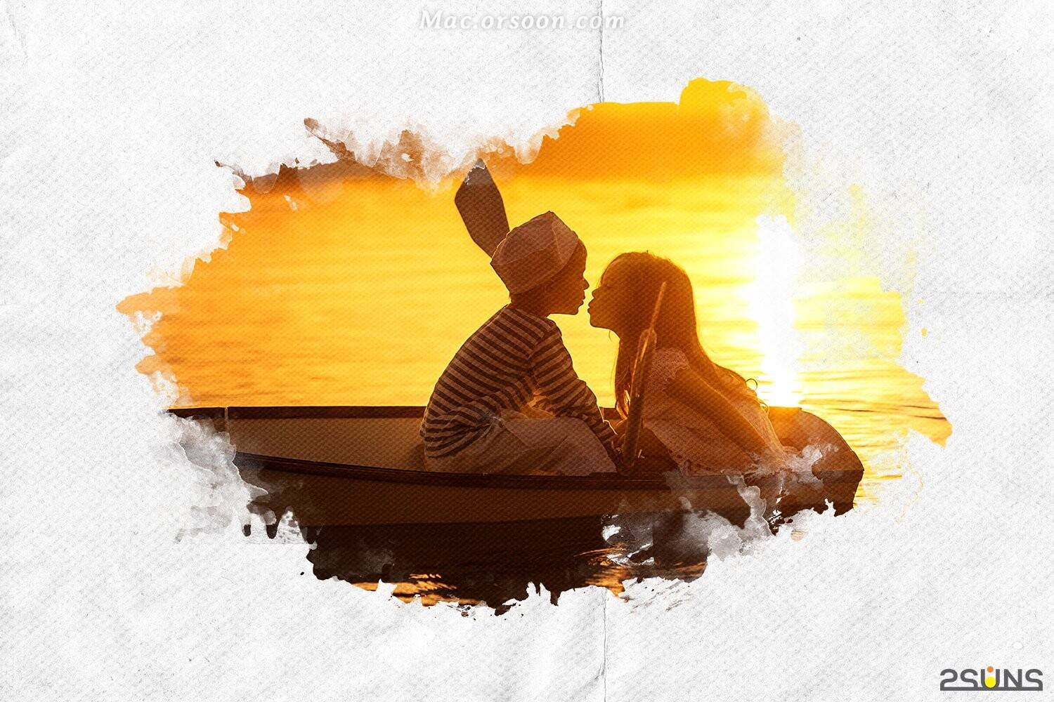 20个水彩叠加肖像蒙版笔刷