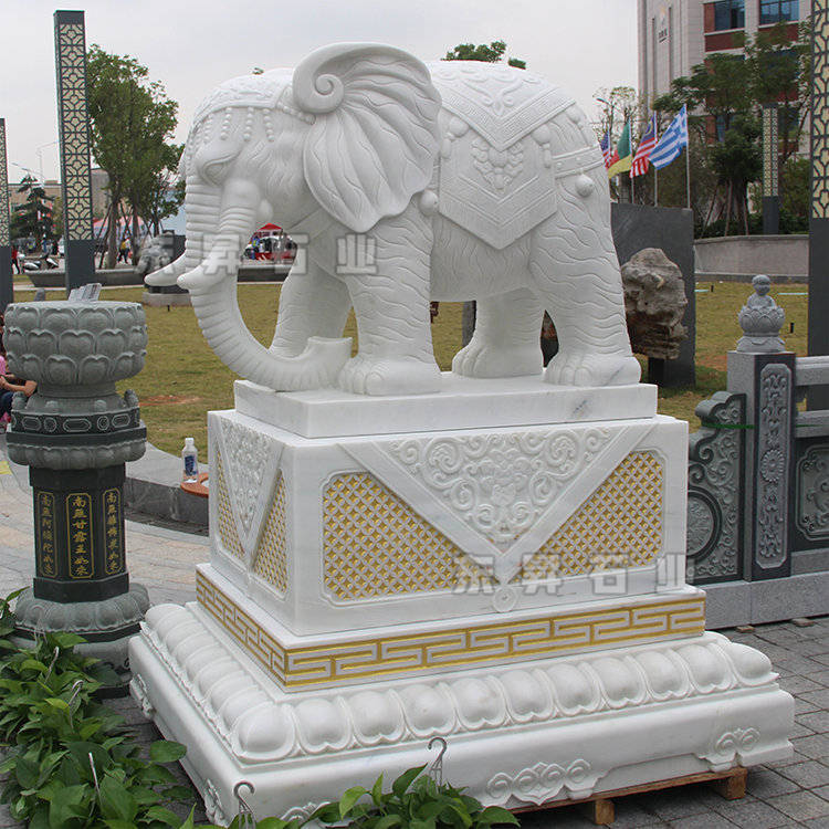 五种石材雕刻大象各有什么寓意?