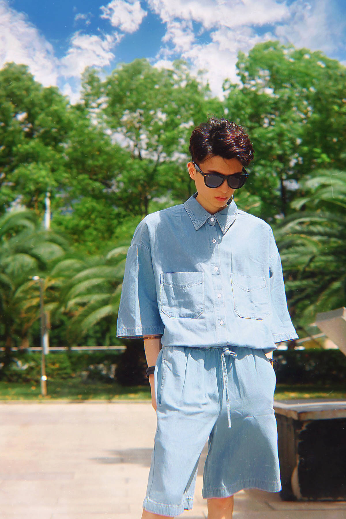 时尚男士时尚丨 牛仔衬衫套装