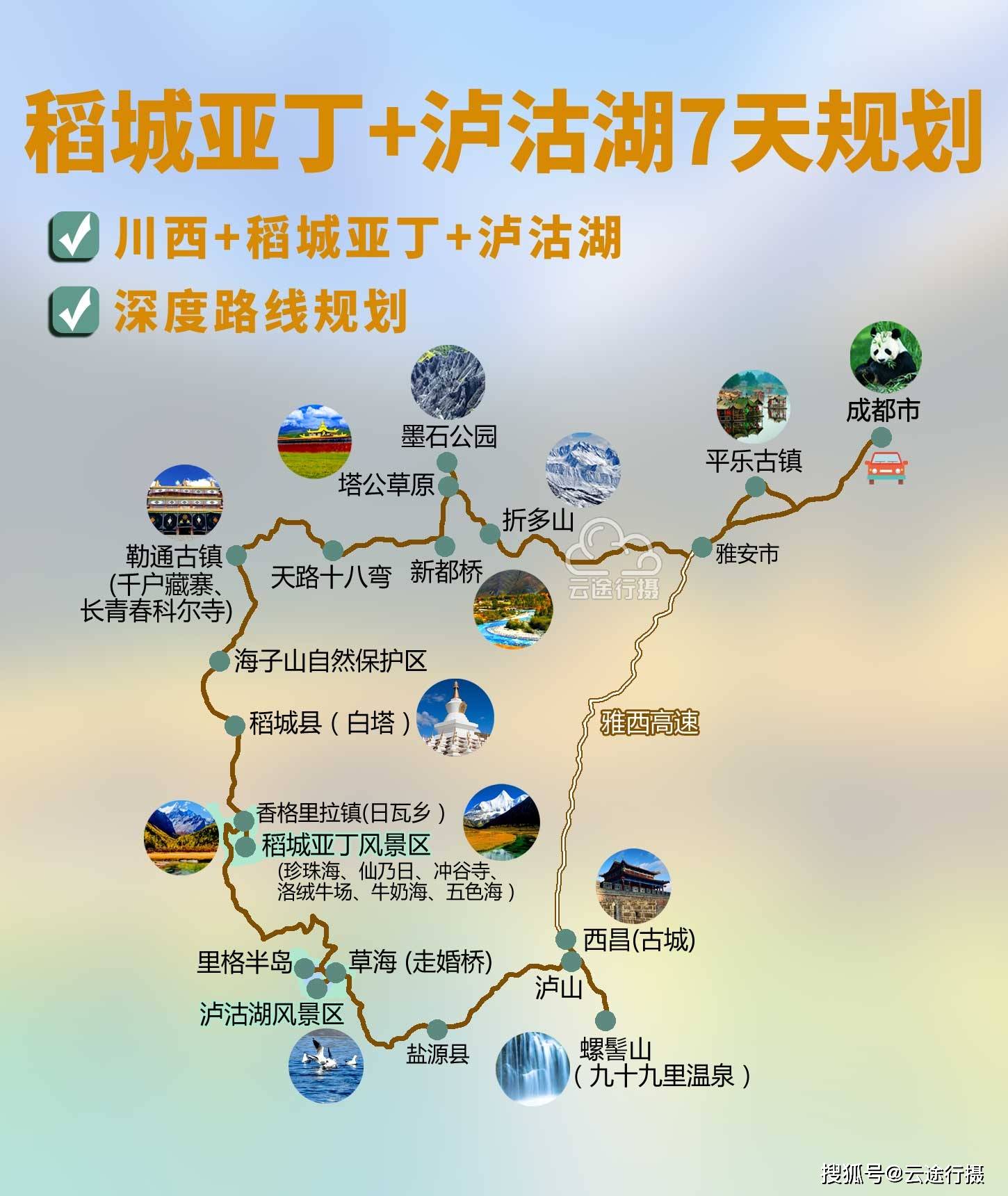 泸沽湖自驾环湖路线图图片