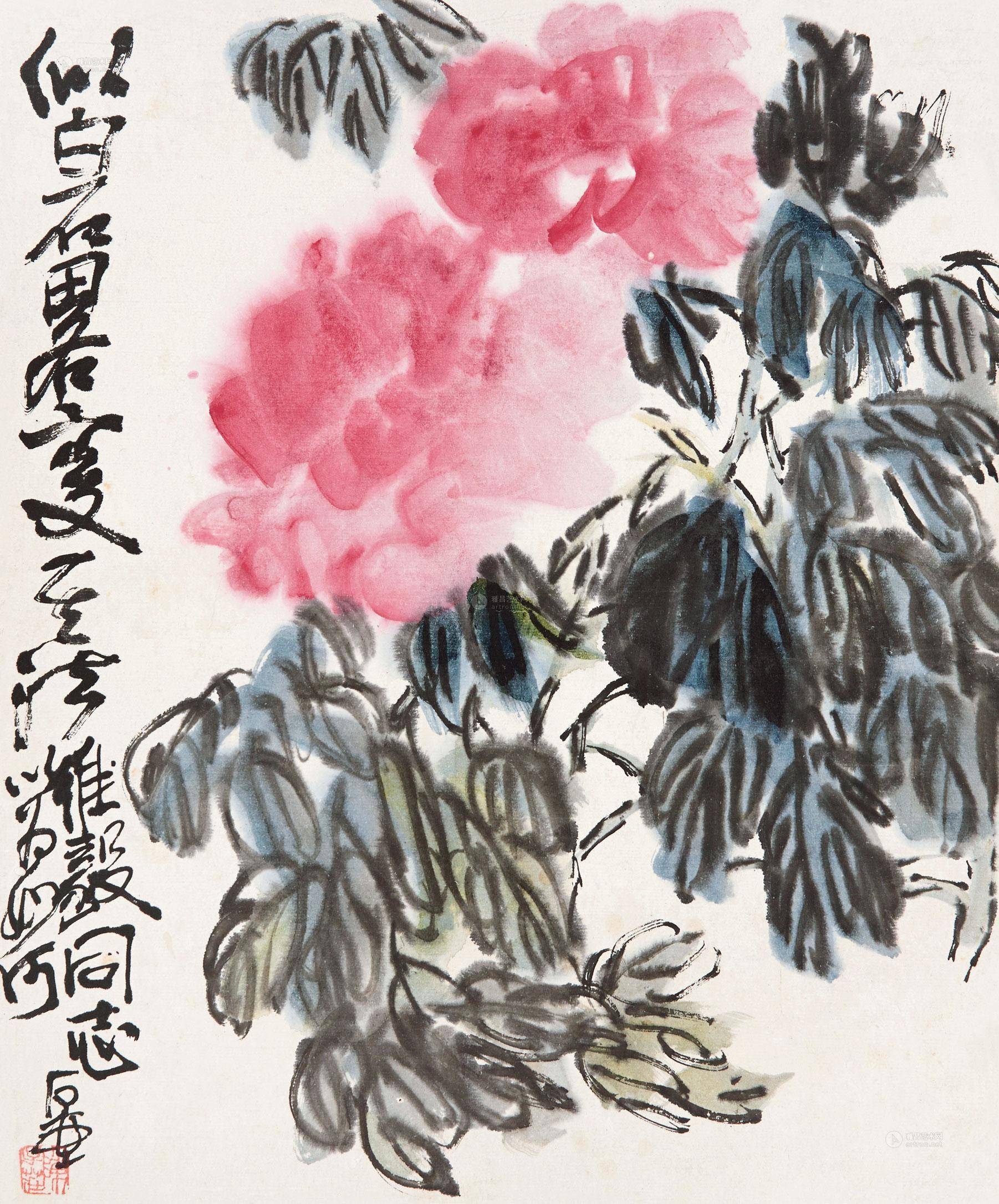 陈子庄 牡丹任何绘画都是当代绘画,尽管画家所选取的笔墨语言和符号不