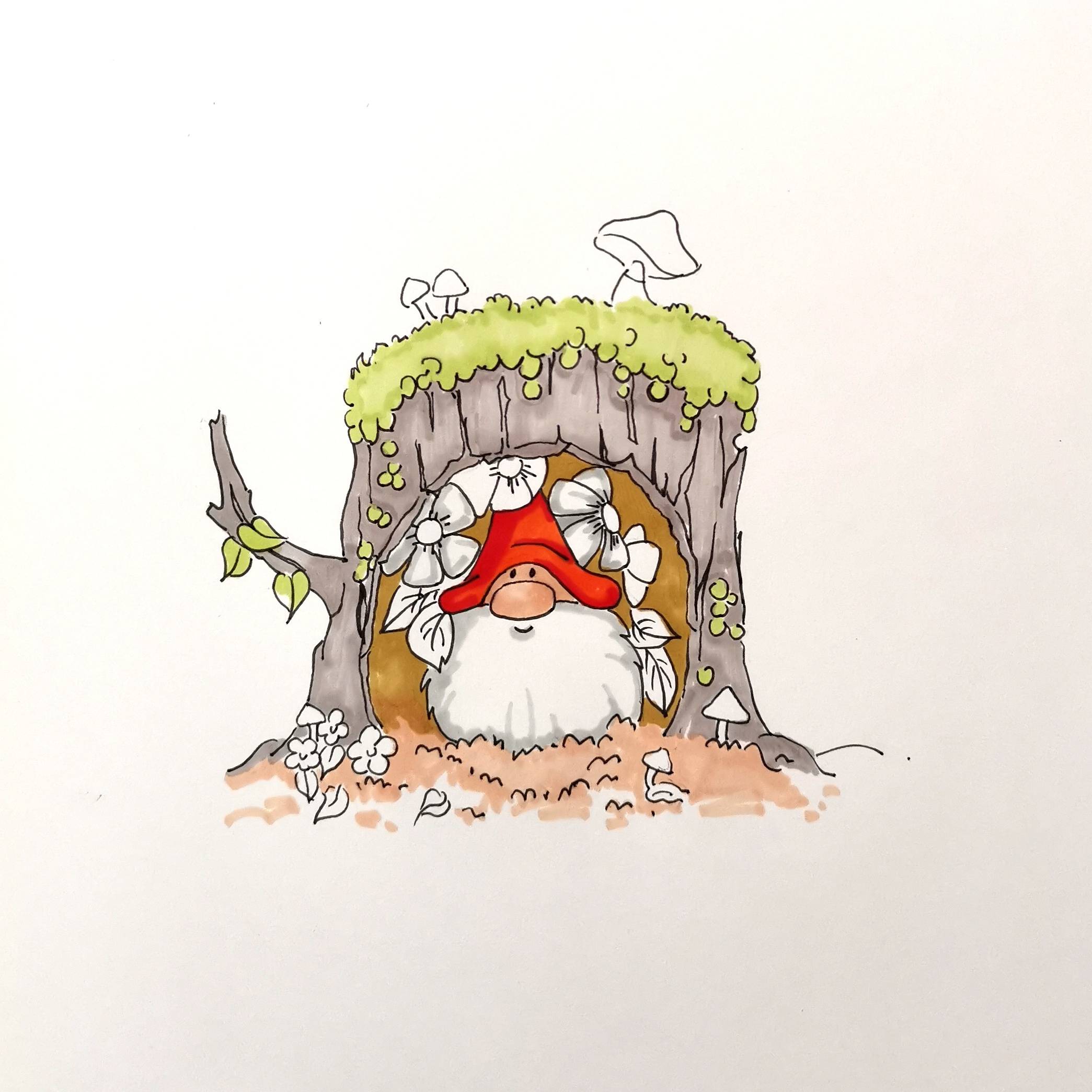 画师戳戳教你画树桩小精灵_许愿很