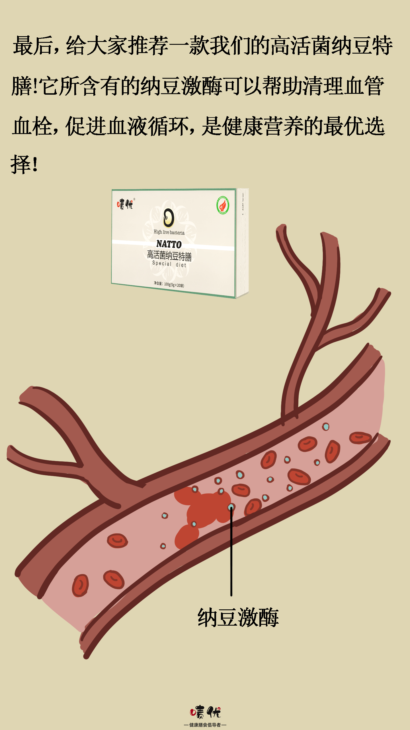 漫画|一图读懂为什么纳豆激酶可以溶解血栓?