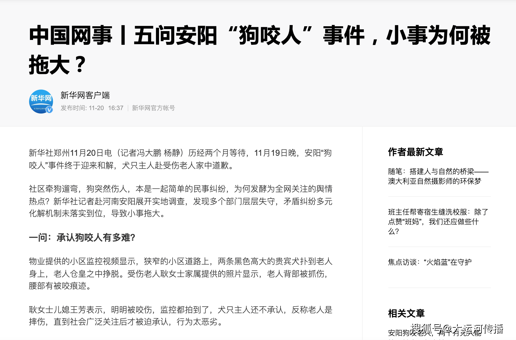 另类体验安阳狗伤人近两月成悬案新华社光明日报连连发问