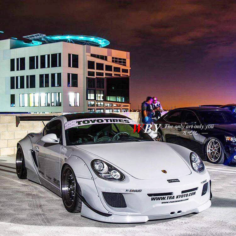 保时捷987卡曼cayman改装rocketbunny宽体大包围火箭兔宽体尾翼