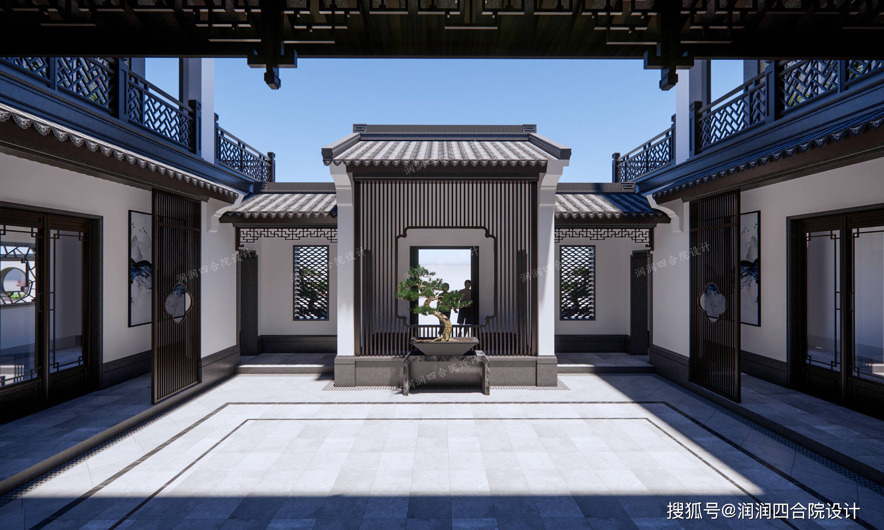 兄弟合建苏式风格四合院度假别墅20175带500平米花园别院
