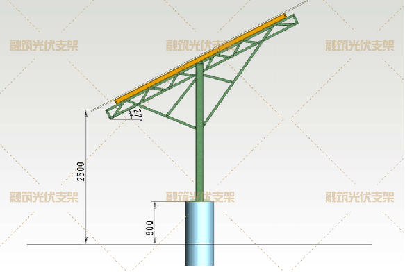 新型光伏支架镀铝锌单排柱设计方案