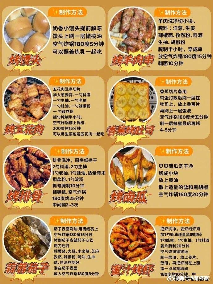 烤红|【48款空气炸锅美食食谱】附详细做法！一看就会，有手就能做！