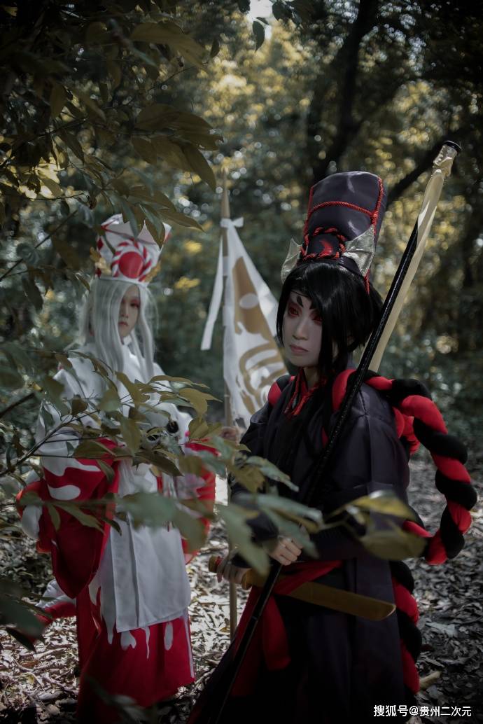 《阴阳师》鬼使黑×鬼使白cosplay