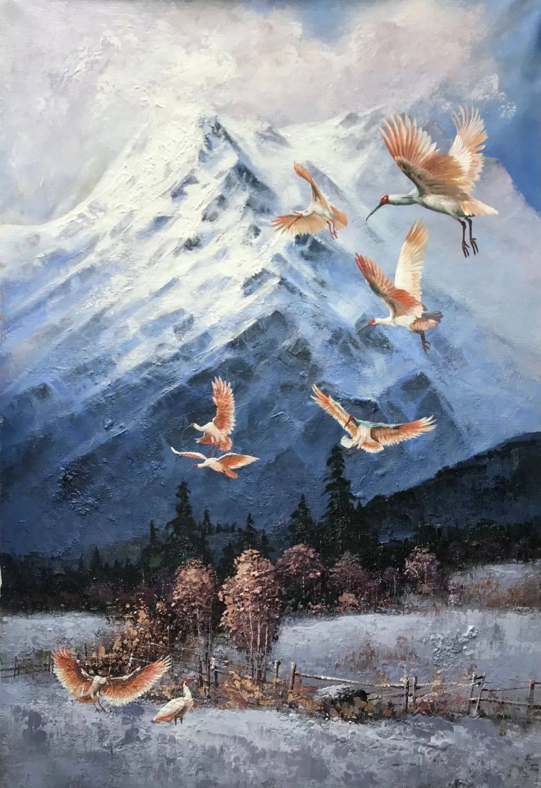 雪鹮——晏子新作欣赏_布面_油画_创作